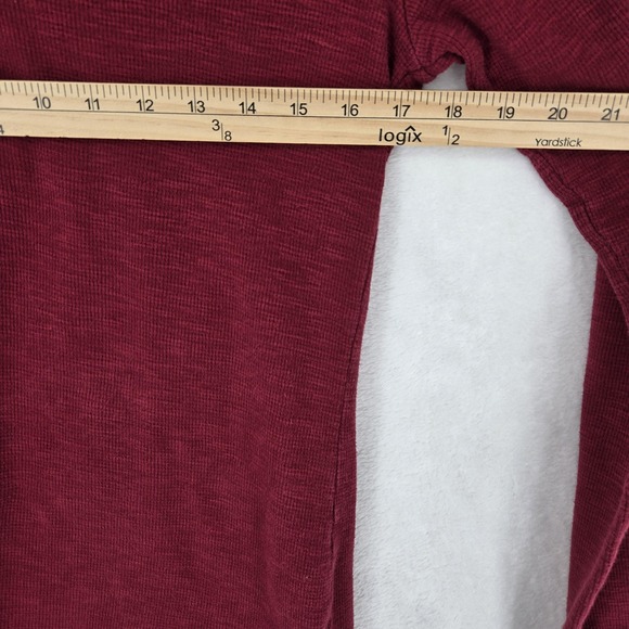 Polo Jeans Company Shirt Womens Large Red Ruffle Henley Long Sleeve Cotton - Picture 5 of 9